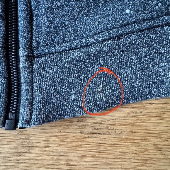 Lululemon Size 4 Scuba Hoodie Full Zip Cotton Fleece Splatter White Black - Picture 8 of 8